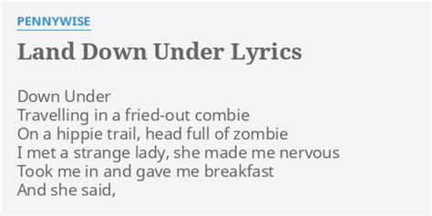 down and under lyrics|lyrics for land down under.